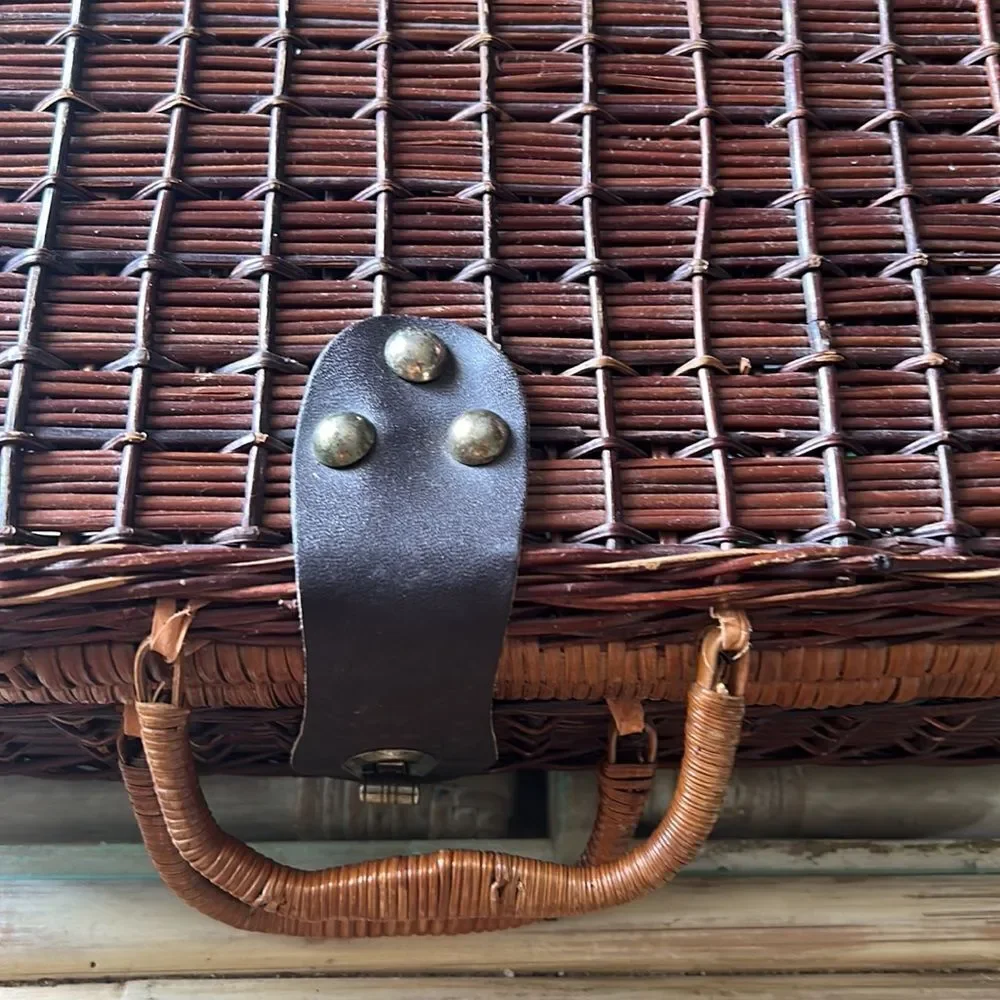 Picnic portable treasure display case storage brown medium